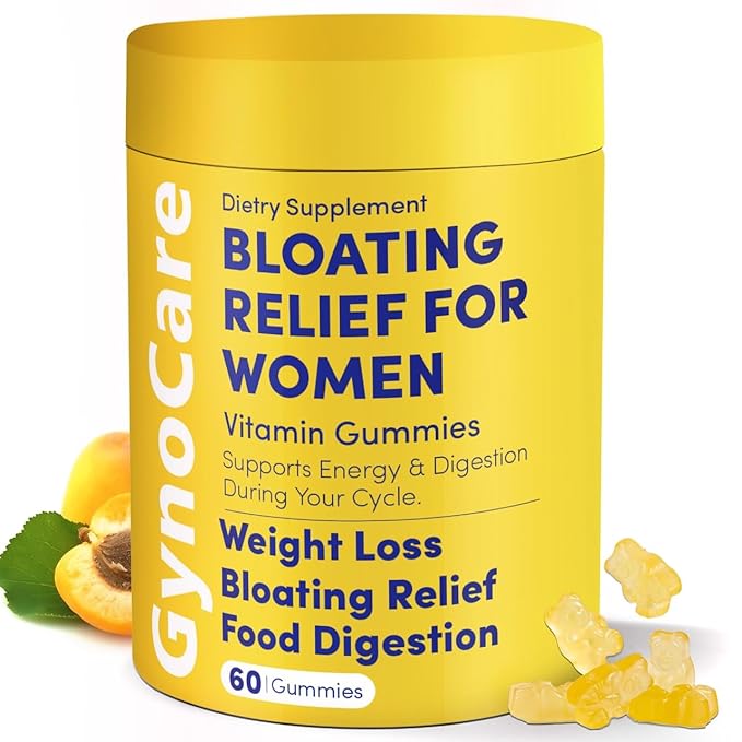 Bloating Relief for Women Debloating for Women | Supports Period Bloat Digestion &amp Water Weight Balance | Helps Before &amp During Your Cycle | 60 Vegan Gummies | Daily Digestive Support Supple