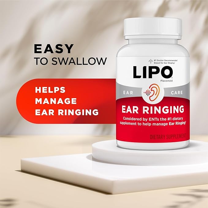 Lipo-Flavonoid Ear Ringing - Doctor-Recommended for Ringing Ears - Clinically Proven Lemon Bioflavonoid Complex with Vitamins C B1 B2 B6 B12 &amp Calcium - 150 Caplets