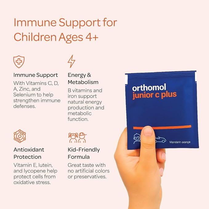 Orthomol Immun Junior C Plus Kid's Multivitamin Tangerine Flavor 30-Day Supply