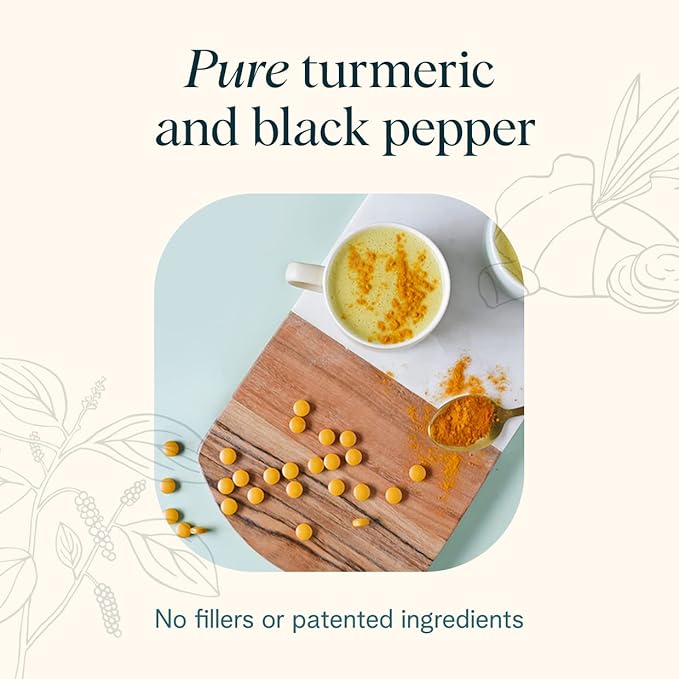Ora Organic Turmeric Curcumin with Piperine - Pure Extracts for Joint Stress and Cardiovascular Health Support Healthy Cognitive Function No Filler Ingredients - 90 Vegan Tablets 1 Month Supply