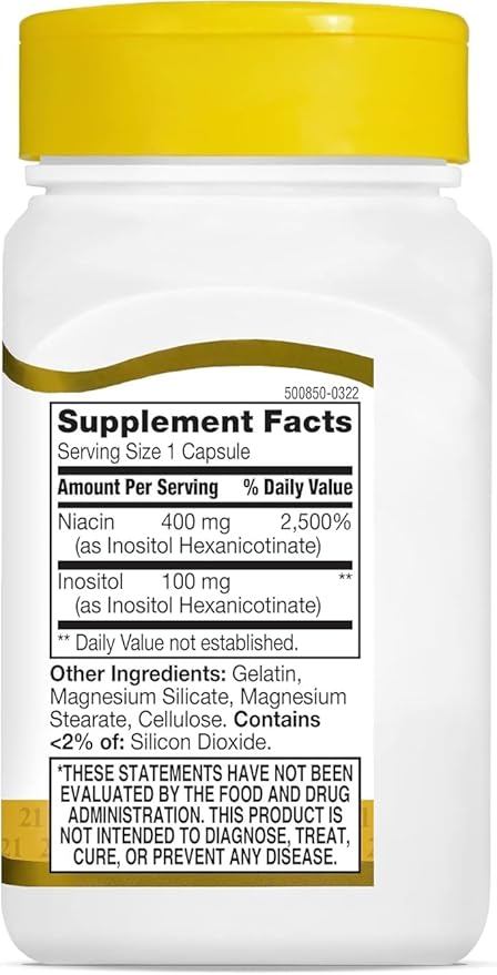 21st Century Flush Free Niacin 500mg 110 Capsules Pack of 2