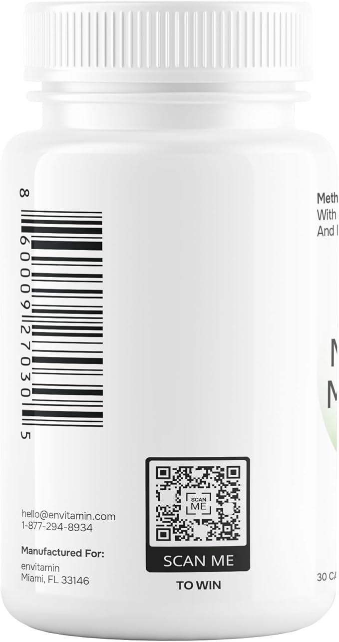 Methylated Multivitamin Multimineral Complex with L Methylfolate Methylated B12 5-MTHF Inositol and Lycopene