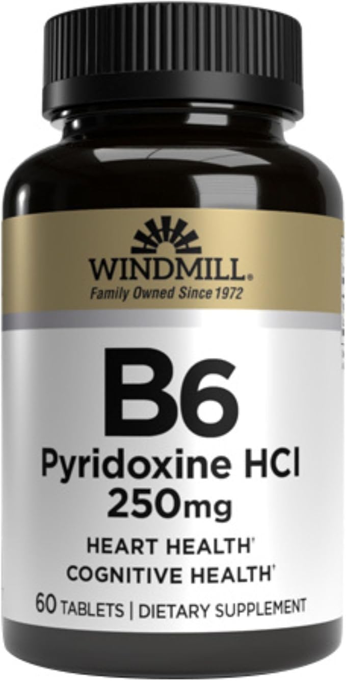 Windmill Vitamin B-6 250 mg Tablets 60 Tablets (Pack of 3)