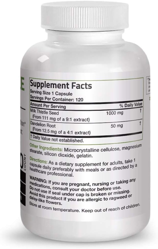 Bronson Turmeric Curcumin with BioPerine High Potency Joint Support + Milk Thistle 1000mg Silymarin Marianum &amp Dandelion Root
