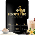 PUMPFIT305 ALL-in-ONE Grass Fed Beef Protein Isolate-41g Protein + 5g Collagen + 5g Creatine Monohydrate + 4g BCAAs Probiotics NO Bloat Muscle Recovery Post Workout Recovery - Vanilla 15 Servings