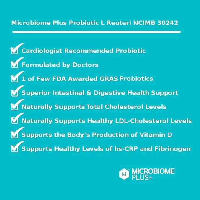 Microbiome Plus Gastrointestinal Probiotics L Reuteri NCIMB 30242 GI Digestive Supplements Capsule Allergy Safe &amp Gluten Free for Men and Women (1 Month Supply)