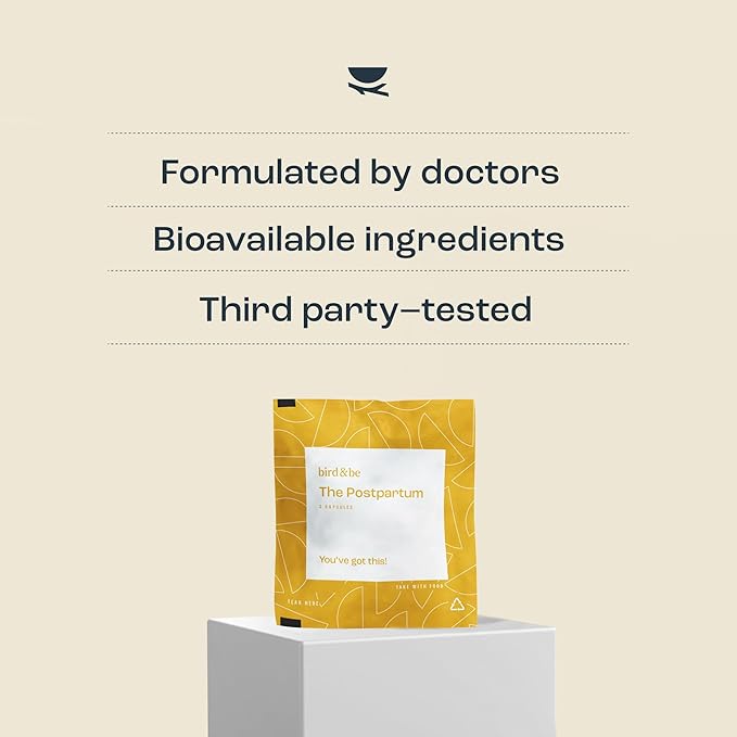 The Postpartum - Vitamins to Fuel Your Fourth Trimester - Formulated by Doctors with Nutrients to Support Hormones&amp Recovery - DHA (Omega-3) Iron Choline B12-30-Day Supply