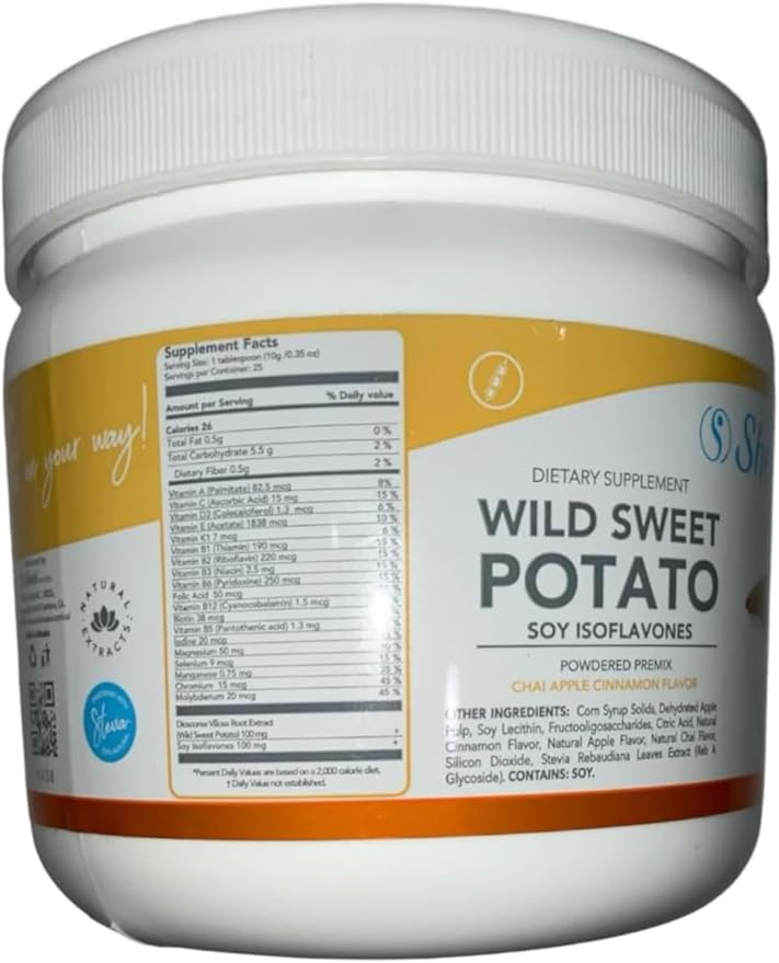 Wild Sweet Potato Soy Isoflavones Powdered Premix with Chai Apple Cinnamon Flavors 250g