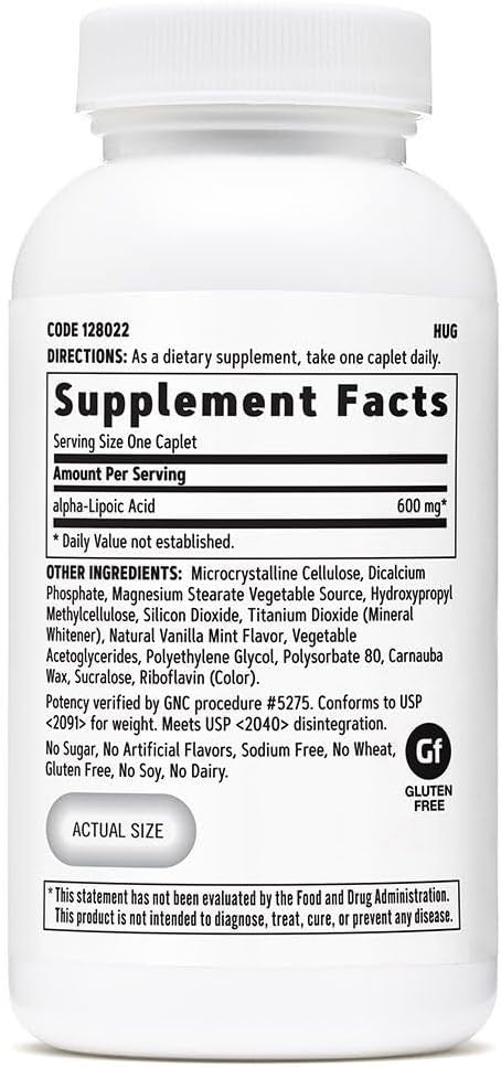 GNC Alpha-Lipoic Acid 600mg Supports Cell Energy Metabolism 60 Count