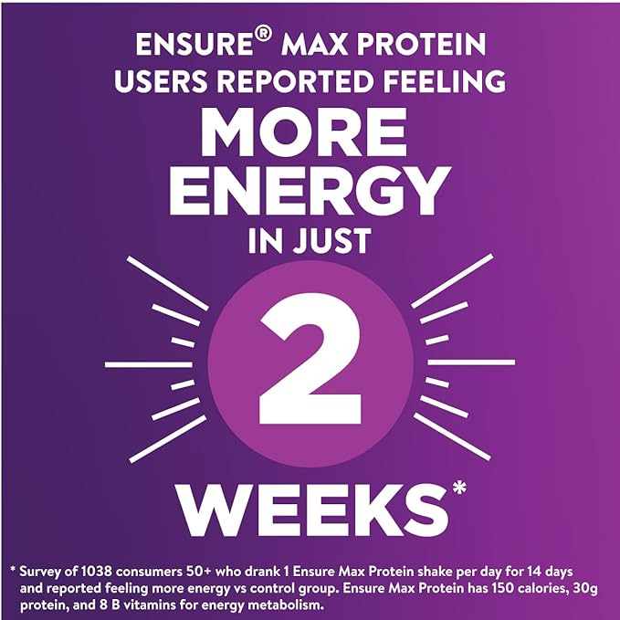 Ensure Max Protein Shake | Creamy Strawberry | Ready to Drink | 30g Protein for Muscle Health | 1g Sugar 4g Fiber | 11 fl oz Bottle 12 Pack
