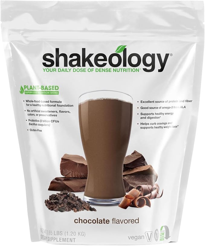 Shakeology Plant Based Protein Powder Blend – Gluten-Free Shake with Vitamins and Minerals – Helps Support Weight Loss Lean Muscle Gut Health – Chocolate 30 Servings