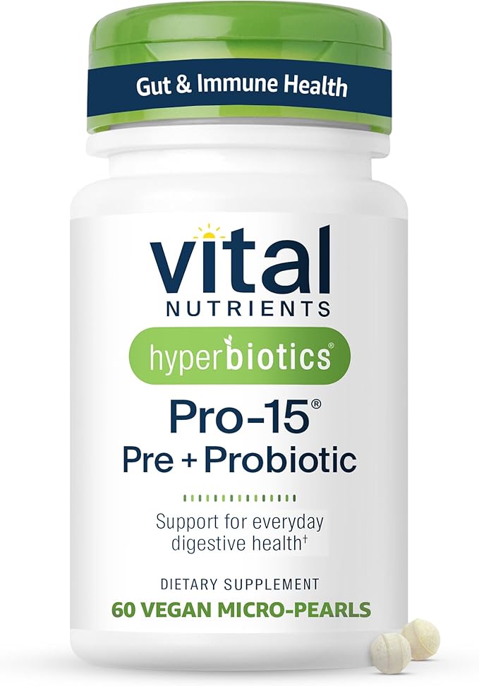 Hyperbiotics Vital Nutrients Gut &amp Oral Health Bundle – Pro-15 Digestive Prebiotics + Probiotics (60 Time Release Pearls) &amp Pro-Dental Oral Probiotics with BLIS K12 &amp M18 (45 Mint Tablets)