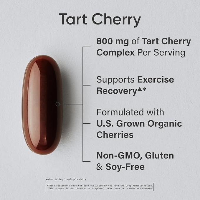 Sports Research Tart Cherry Capsules - Made from Montmorency Tart Cherries - Non-GMO &amp Gluten Free - 60 Liquid Softgels