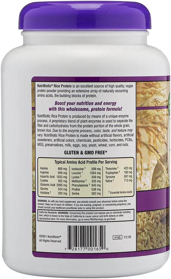 NutriBiotic – Mixed Berry Rice Protein 1 Lb 5 Oz (600g) | Low Carb Keto-Friendly Vegan Raw Protein Powder | Grown &amp Processed Without Chemicals GMOs or Gluten | Easy to Digest &amp Nutrient-