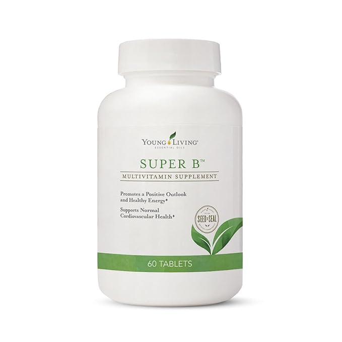 Young Living Super B Tablets 60-Count Bottle | B Vitamins &amp Minerals | Supports Healthy Energy Levels | Keto-Friendly | Natural Folate Source | Contains Calcium Magnesium and Vitamin B6