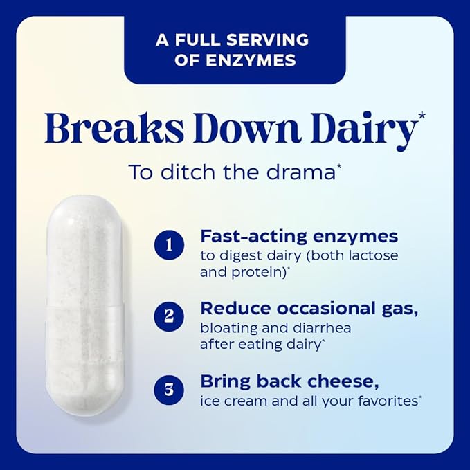 Enzymedica Dinner Duo Dairy Control – Digestive Enzymes &amp Probiotics 30 Daily Servings – Dairy &amp Lactose Digestion Support Bloating &amp Gas Relief