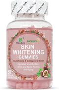 Skin Whitening Gummies with Glutathione Collagen and Bioth Hydrated Youthful Skin Glow and Spots Fading Anti-Aging 60 Count