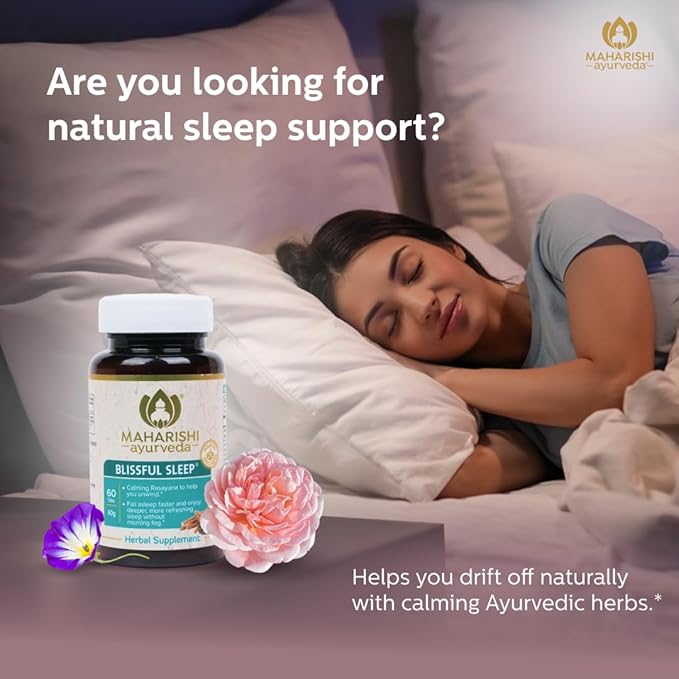 Maharishi Ayurveda Blissful Sleep® – 60 Tablets – Ayurvedic Herbal Blend with Ashwagandha Jatamansi &amp Indian Valerian – Promotes Falling Asleep Naturally &amp A Restful Night’s Sleep.*