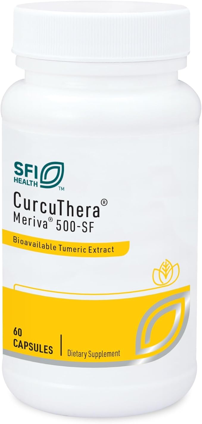 Klaire Labs SFI Health CurcuThera - 500 Milligrams Meriva Curcumin Complex with 29x Higher Bioavailability &amp Patented Phytosome Delivery Technology Hypoallergenic Vegan (60 Capsules)