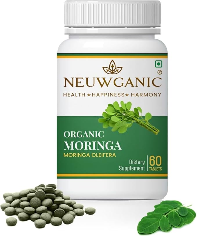 Organic Moringa Tablets - 600 mg 60 Tablets - Drumstick Leaf Tablets - Good for Hair &amp Skin - Rich Source of Calcium - Promotes Healthy Joints - Increase Metabolism