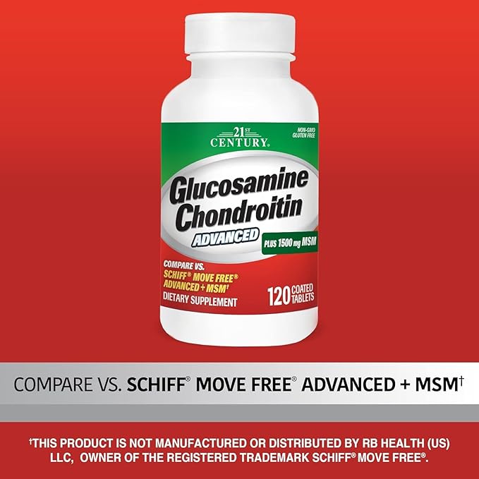 21St Century Glucosamine Chondroitin Advanced with Msm - 120 Tablets (Pack of 3)