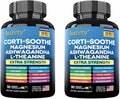 Cortisol Manager &amp Adrenal Support - Cortisol Reducer for Stress Relief Calm &amp Sleep - 13-in-1 Adaptogen with Ashwagandha &amp Magnesium - 180 Capsules (2-Pack)