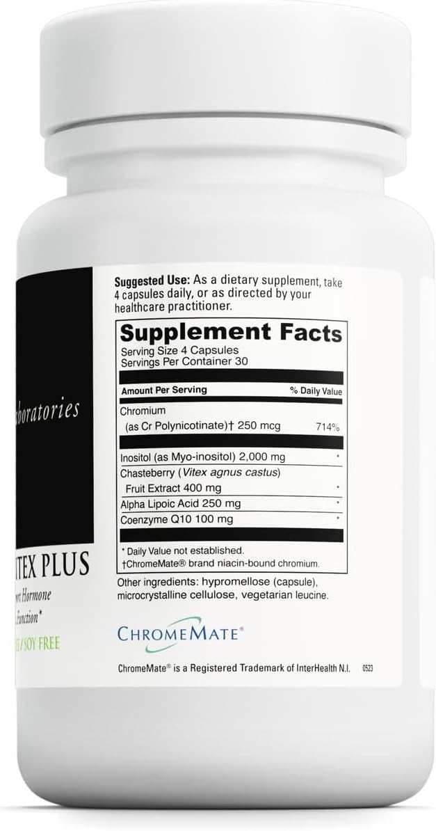 DAVINCI Labs - Inositol + Vitex Plus - A Dietary Supplement to Support Hormone Balance and Healthy Ovarian Function - Vegetarian Gluten Free Soy Free - 120 Capsules
