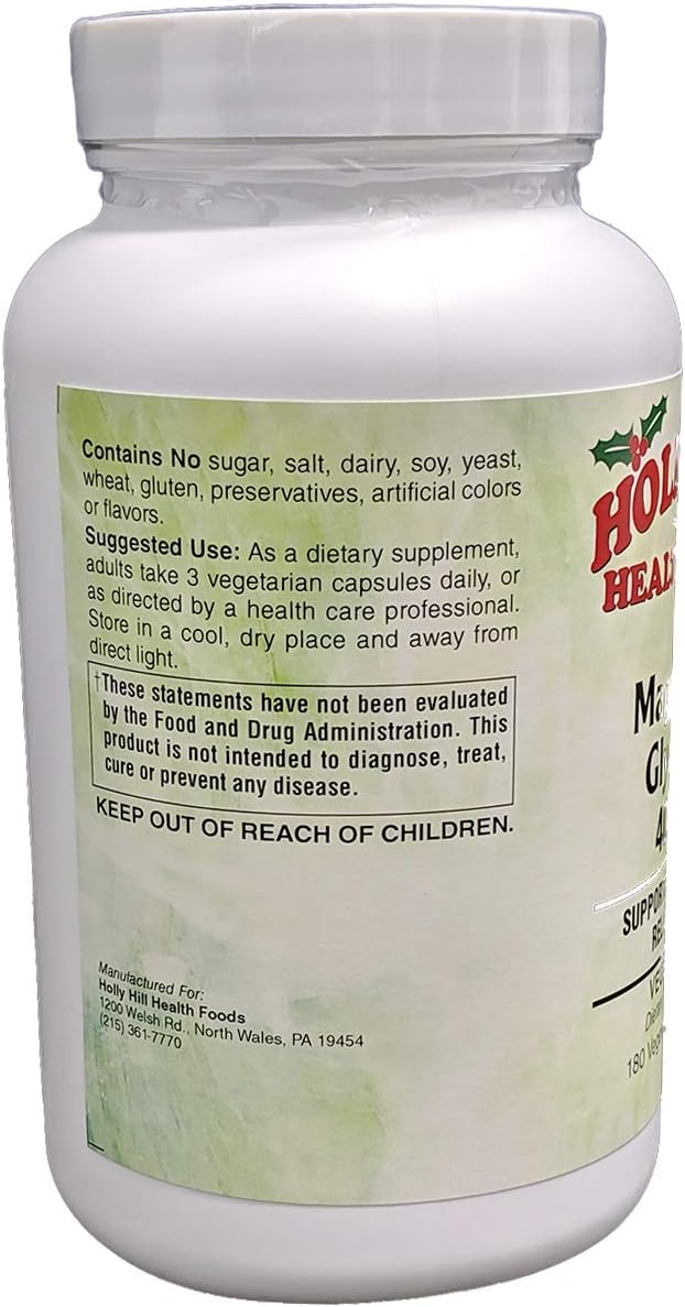 Holly Hill Health Foods Magnesium Glycinate 400mg 180 Vegetable Capsules