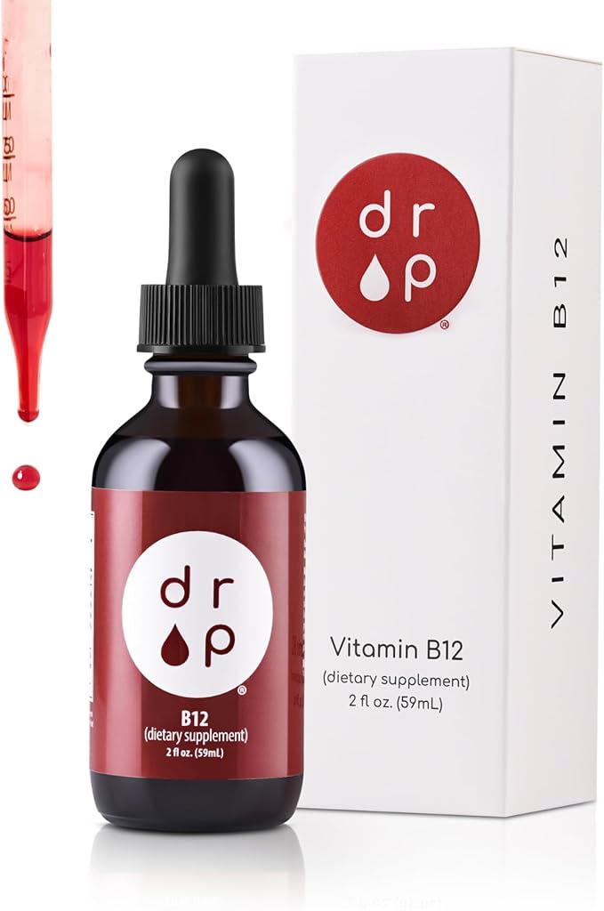 Vitamin B12 2500 mcg 2 oz Liquid Drops for Energy Production Nervous System Health - No Artificial Preservatives Non-GMO Gluten Free Vegan-Friendly