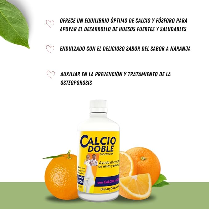 Calcio Doble con Calcio y Fósforo para Niños y Jóvenes 11.5 fl oz