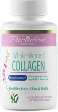 Paradise Whole-Woman Collagen with Biocell Collagen Hyaluronic Acid and Nature's C for Healthy Hair Skin and Joints 120 Capsules