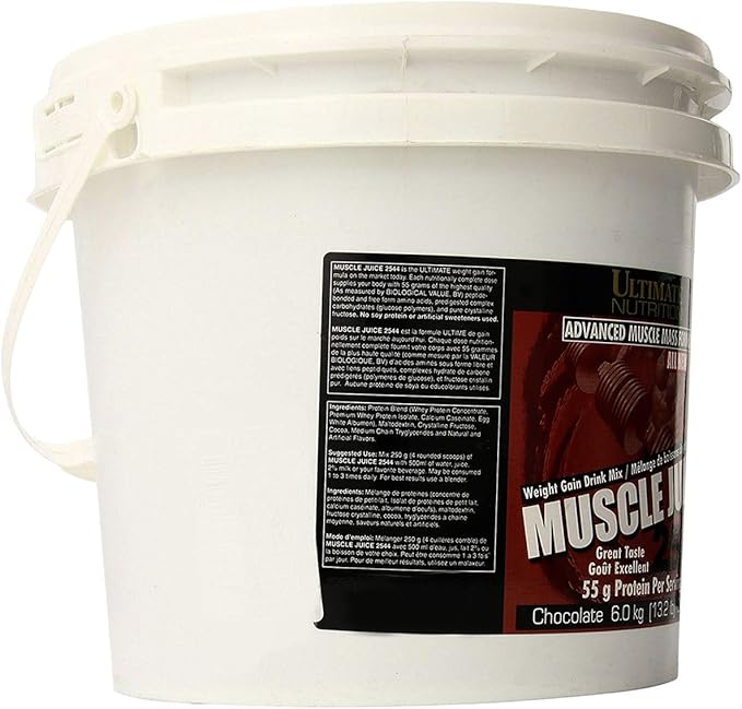 Ultimate Nutrition Muscle Juice Weight Gain Drink Mix - Mass Gainer Workout Powder for Men &amp Women - Supplement for Lean Muscle Growth &amp Immune Support with 55g Protein - Chocolate 13.2lb