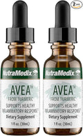 NutraMedix Avea Turmeric Extract - Liquid Turmeric Supplement for Stress Mood Support &amp Promoting a Healthy Inflammatory Response - Daily Stress Relief Drops (1oz / 30ml) (Pack of 2)