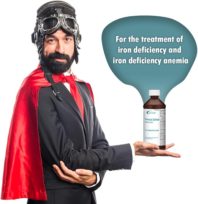 Ferrous Sulfate 220mg/5ml | Iron Supplement Liquid 16 Fl Oz (Pack of 1)