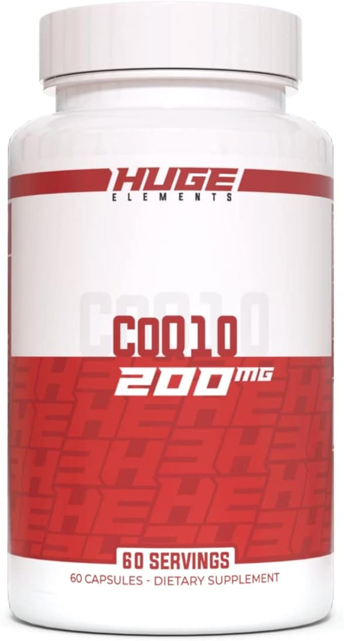 Huge Supplements CoQ10 200mg Coenzyme Q10 per Serving High Potency Heart Health Supplement with Antioxidant Benefits (60 Capsules)