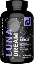 Luna Dream Natural Sleep Supplement for Relaxation &amp Restful Sleep (90 Capsules) - Natural Sleep Aid with Valerian Root Ashwagandha Magnesium L-Tryptophan Lemon Balm &amp More - Melatonin Fr