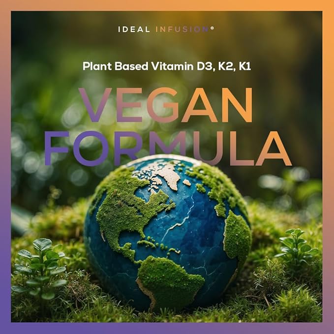 Vegan Vitamin D3 10000iu with K1 K2: Natural Plant Based D3 - Burp-Free Patented Coconut MCT Powder for Improved Absorption - Immune Support &amp Bone Structure (90 Servings) Wildcrafted D3 Lichen