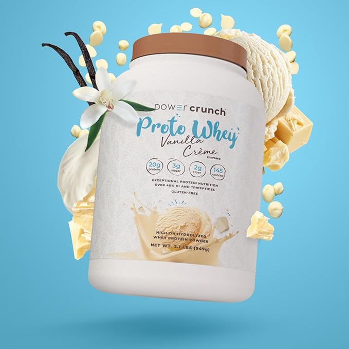 Power Crunch Proto Whey Vanilla Crème Protein Powder 20g Protein 26 Servings 1 Container of 2.1 LBS (949 g)