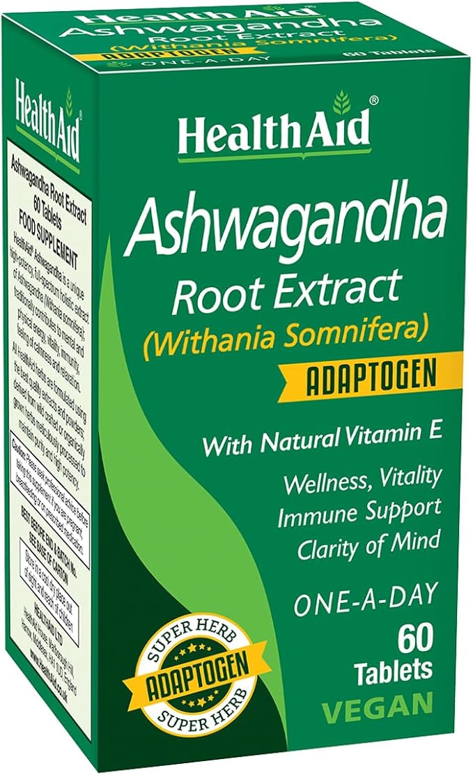 HealthAid Ashwagandha 350 mg (15:1 Root Extract) – Standardized Vegan Adaptogen Supplement for Stress Response Focus Energy &amp Restful Sleep | Once-Daily Tablet