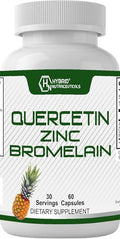 Hybrid Nutraceuticals Zinc Quercetin and Bromelain Capsules - Immune Support Joint Support Antioxidant