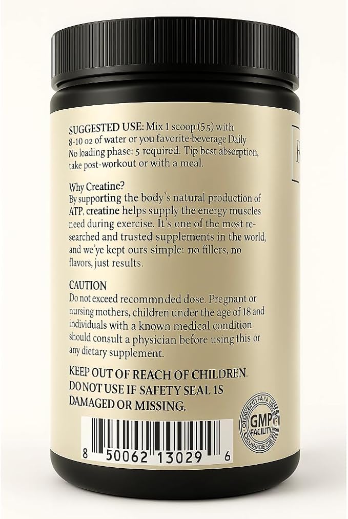 Micronized Creatine Monohydrate Powder – Unflavored No Fillers or Additives – 5g Per Serving – 60 Servings – Muscle Strength &amp Recovery – GMP Certified