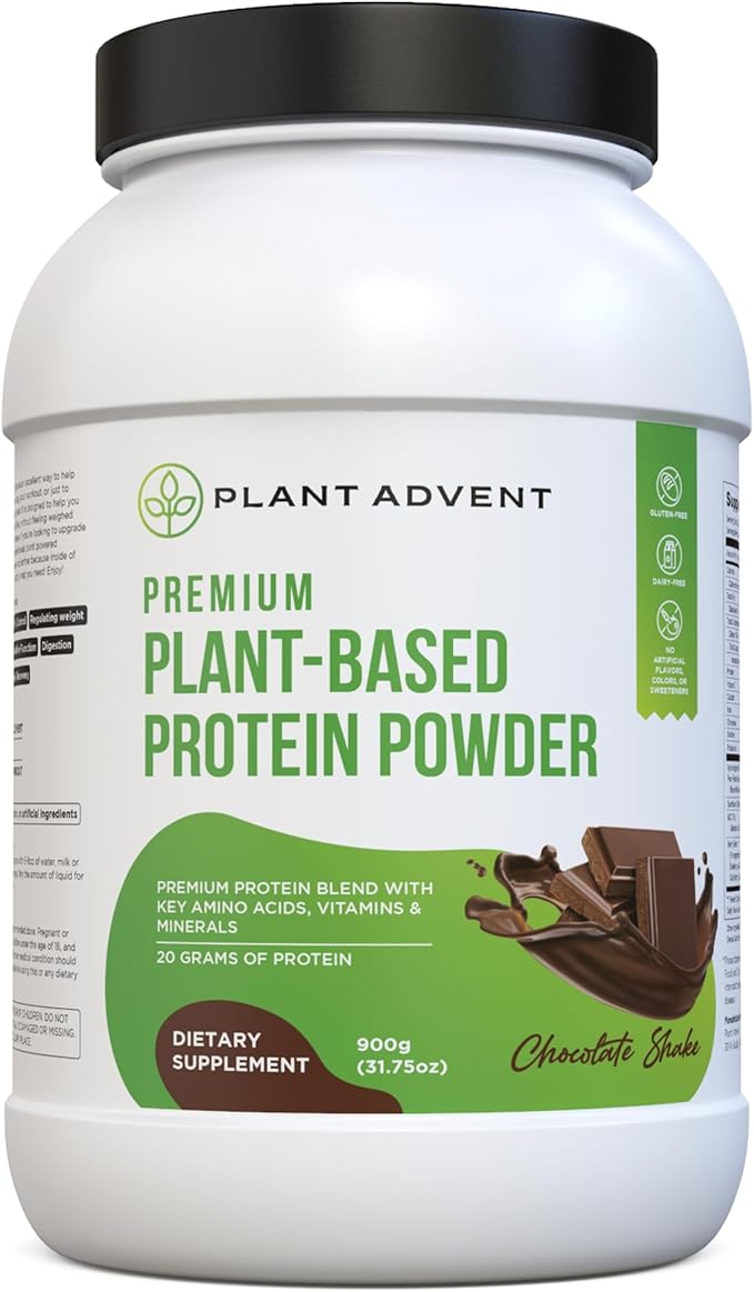 Premium Plant-Based Protein Powder - 100% Vegan No Artificial Flavors Gluten-Free and Dairy-Free (2 lbs Chocolate Shake)
