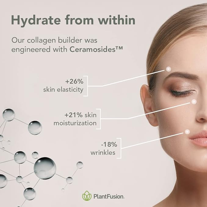 PlantFusion Vegan Collagen Powder - Plant Based Collagen Protein Powder For Muscle &amp Joints Hair Skin &amp Nails - Keto Gluten Free Soy Free Non-Dairy No Sugar Non-GMO - Chocolate 11.43 oz