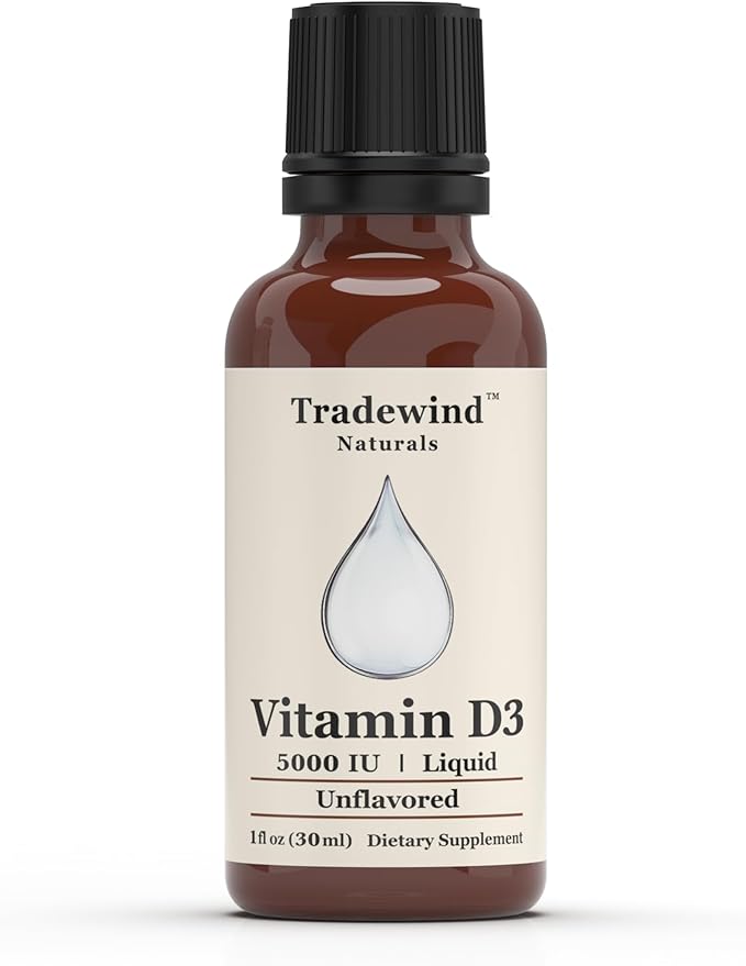 Liquid Vitamin D3 Drops 5000 IU – Fast Absorption – Vegetarian Non-GMO Kosher – Unflavored – 1 Ounce
