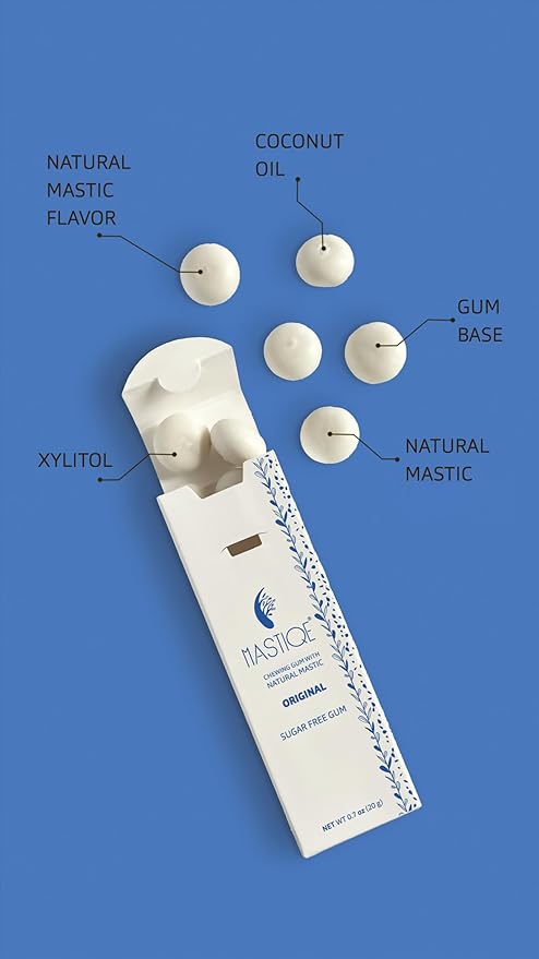 Mastiqe Sugar Free Hard Chewing Gum with Natural Mastic (Plain)