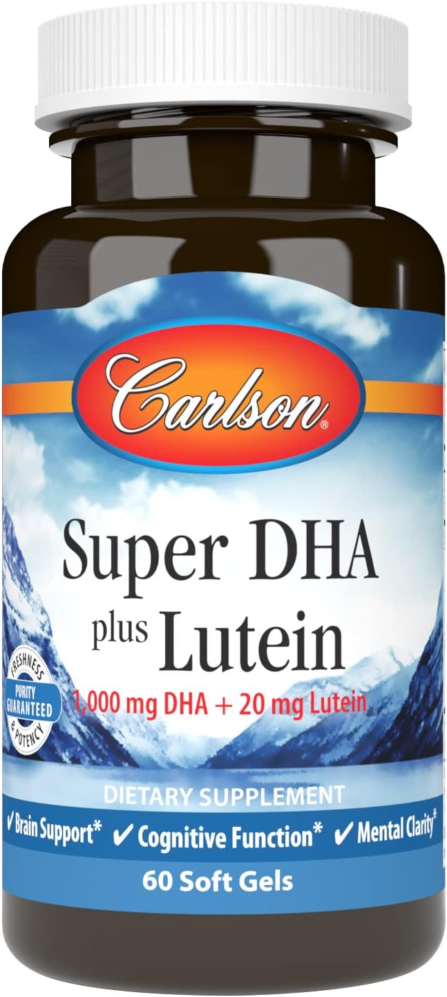 Carlson - Super DHA Plus Lutein 1000 mg DHA + 20 mg Lutein 60 Softgels