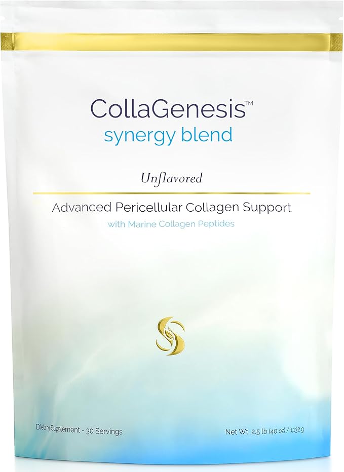 CollaGenesis™ – 25g Protein Marine Collagen Peptides MSM &amp Hyaluronic Acid Complete Amino Acid Profile Vitamins &amp Minerals Collagen Support Cofactors – Synergy Blend – Unflavored