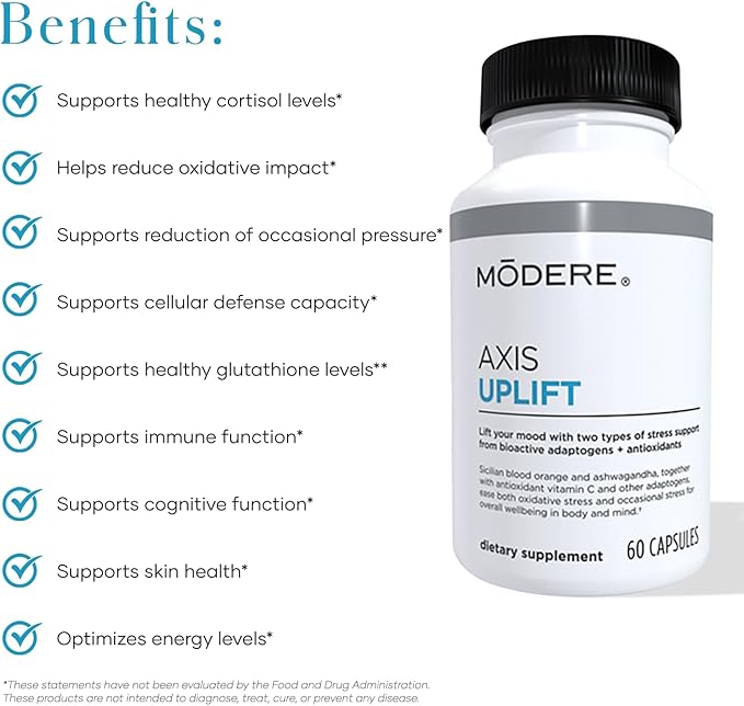 Modere Axis Uplift Wellness Capsules - Premium Daily Support Formula for Balance and Vitality with Selected Ingredients - Daily Use Formula - 60 Capsules