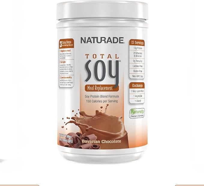 Naturade Total Soy Protein Powder Bavarian Chocolate – 13g Plant Protein per Serving 150 Calories Lactose &amp Gluten Free 13 Servings