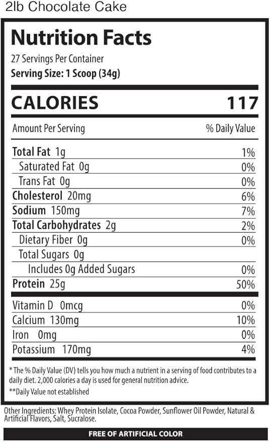 Alpha Supps ISO Low Carb 100% Whey Protein Isolate Powder 25 Grams Per Serving Helps Support Muscle Growth Low Sugar and Gluten Free (Chocolate Cake 2 lb)